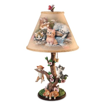 The Bradford Exchange Country Kitties Lamp - A Whimsical Pet Lovers Delight