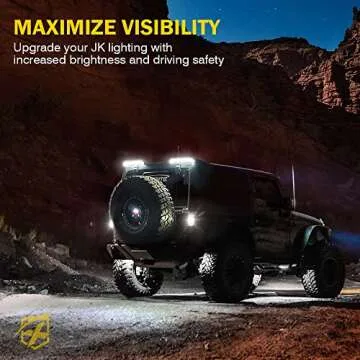 Xprite High Mount Brake Lights with Signal/Reverse/Brake/Running light Compatible with Jeep Wrangler JK JKU 2007-2018, Upgrade Roof Tail Lights, Easy Intallation Third Brake Lights, 2PCS