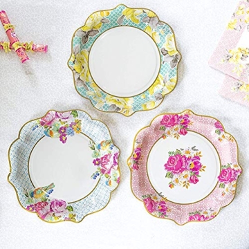 Talking Tables Vintage Tea Party Supplies | Floral Paper Plates, Napkins, Tea Cups and Saucer Sets | Great for Tea Parties, Weddings, Bridal and Baby Showers and Birthday Parties