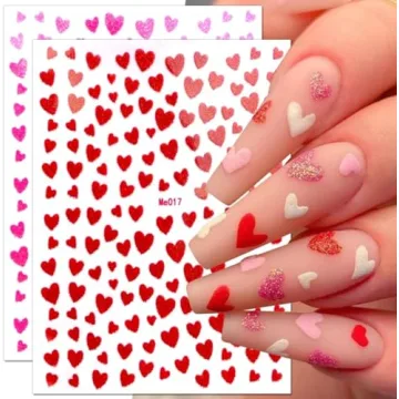 Heart Nail Art Stickers for Valentine's Day Nail Decoration