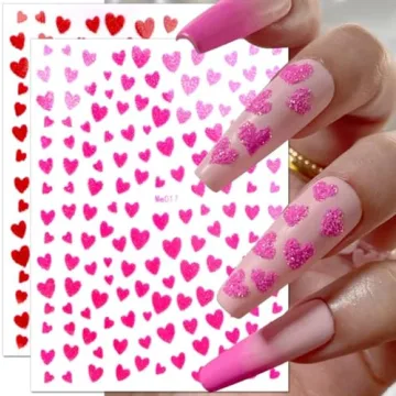 Heart Nail Art Stickers for Valentine's Day Nail Decoration