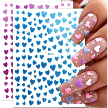 Heart Nail Art Stickers for Valentine's Day Nail Decoration