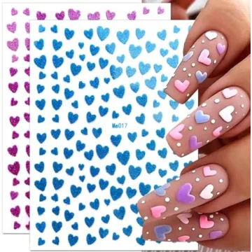 Heart Nail Art Stickers for Valentine's Day Nail Decoration