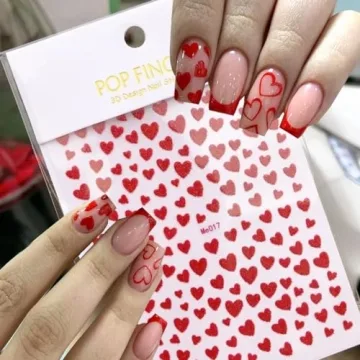 Heart Nail Art Stickers for Valentine's Day Nail Decoration