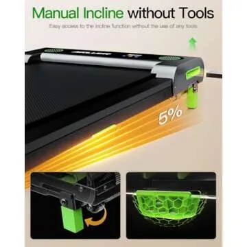 Akluer Walking Pad with Incline, Incline Walking Pad Treadmill for Home, 2.5 HP Under Desk Treadmill Small with Remote Control, Walking Pad Small Treadmill with LED Display