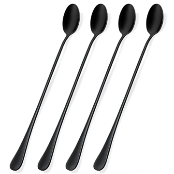 GLAMFIELDS 9.5 Inch Long Handle Iced Tea Spoons Set