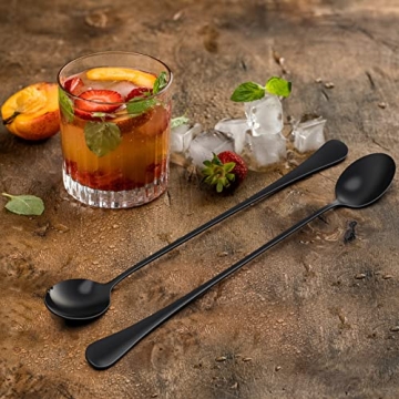 GLAMFIELDS 9.5 Inch Long Handle Iced Tea Spoons Set