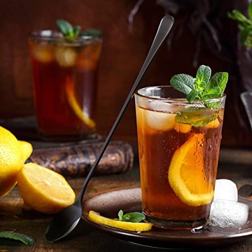 GLAMFIELDS 9.5 Inch Long Handle Iced Tea Spoons Set