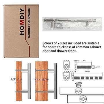 homdiy Cabinet Pulls Brushed Nickel - HD201SN Cabinet Hardware 3-3/4in(96mm) Hole Centers Drawer Pulls for Kitchen Cabinets