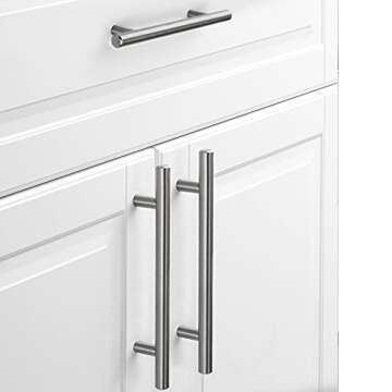 homdiy Cabinet Pulls Brushed Nickel - HD201SN Cabinet Hardware 3-3/4in(96mm) Hole Centers Drawer Pulls for Kitchen Cabinets