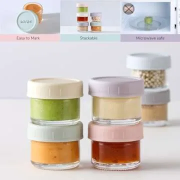 VITEVER [6 Pack] Salad Dressing Container To Go, 1.7 oz Glass Small Condiment Container with Lids, Dipping Sauce Cups Set, Leakproof Reusable Sauce Containers for Lunch Box Work Trip.