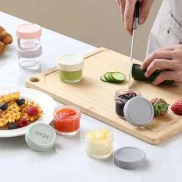 VITEVER [6 Pack] Salad Dressing Container To Go, 1.7 oz Glass Small Condiment Container with Lids, Dipping Sauce Cups Set, Leakproof Reusable Sauce Containers for Lunch Box Work Trip.