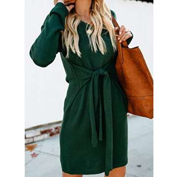 Acelitt Women Winter Casual Knit Dress - Stylish & Cozy