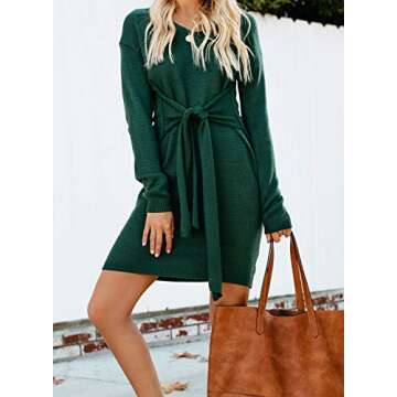 Acelitt Women Winter Casual Knit Dress - Stylish & Cozy
