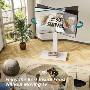 FITUEYES TV Stand for 26-65 Inch TVs with Swivel Design