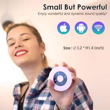 XLEADER Mini Bluetooth Speaker (Travel Case Packed) Portable Wireless Speaker with Aux Input, Micro SD, Mic, Touch Design, 12H Playtime, Pink Cute Small Speaker for iPhone Laptop Shower Office Gifts