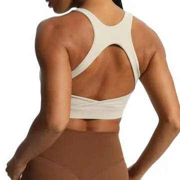 Aoxjox Women's High Support Backless Padded Workout Sports Bra