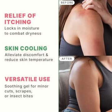 Beauty by Earth Aloe Vera Gel - USA Made with Natural & Organic Ingredients, Pure Aloe Vera Plant Gel for Face Mask, Hair & Skin with Vitamin C & E, Soothing and Cooling for Sunburn & After Sun Care