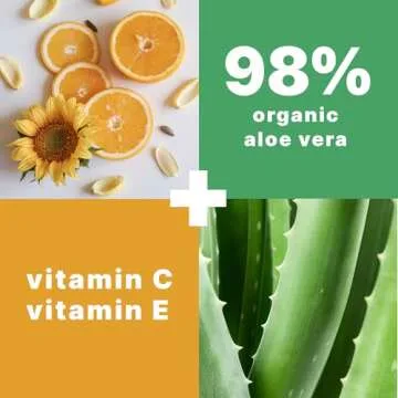 Beauty by Earth Aloe Vera Gel - USA Made with Natural & Organic Ingredients, Pure Aloe Vera Plant Gel for Face Mask, Hair & Skin with Vitamin C & E, Soothing and Cooling for Sunburn & After Sun Care