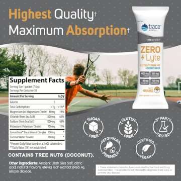 Trace Minerals ZeroLyte Electrolyte Powder Drink Mix - Salty Citrus, 30 Packets