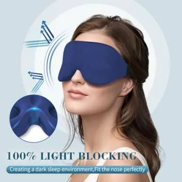 ZGGCD 3D Sleep Mask for Side Sleeper, Light Blocking Sleeping Eye Mask for Women Men, Contoured Cup ...