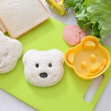 Leking 13 Pcs Wooden Kids Kitchen Knife, Kids Knife Set with Gloves Cutting Board Bear Sandwich Cutter Fruit Vegetable Cutters Serrated Edges Plastic Knifes for Real Cooking Kid Safe Knives