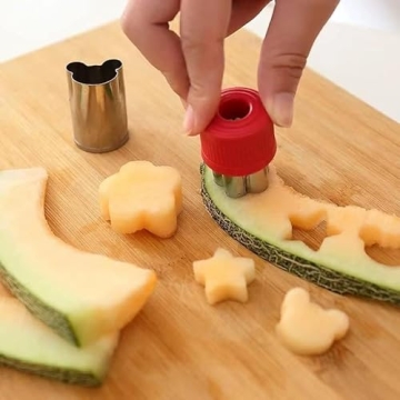 Leking 13 Pcs Wooden Kids Kitchen Knife, Kids Knife Set with Gloves Cutting Board Bear Sandwich Cutter Fruit Vegetable Cutters Serrated Edges Plastic Knifes for Real Cooking Kid Safe Knives