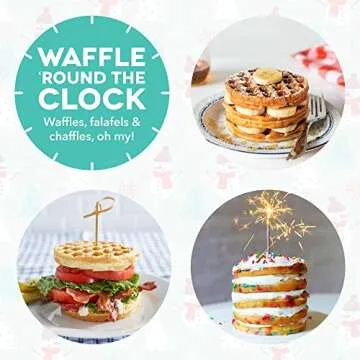 DASH DMW100AT Mini Maker for Individual Waffles, Hash Browns, Keto Chaffles with Easy to Clean, Non-Stick Surfaces, 4 Inch, Holiday Tree-Aqua