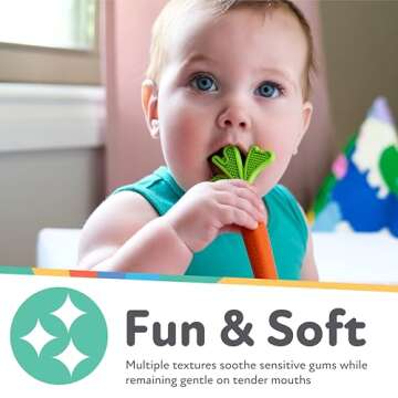 Nuby Silicone Carrot Teether - Soft Relief for Teething Babies