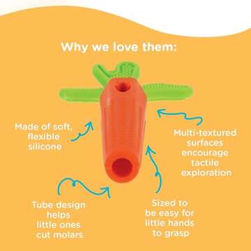 Nuby Silicone Carrot Teether - Soft Relief for Teething Babies
