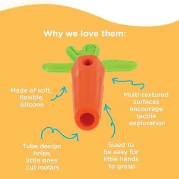 Nuby Silicone Carrot Teether - Soft Relief for Teething Babies