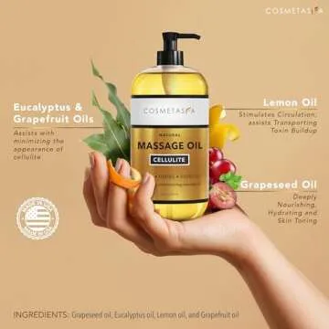 Cosmetasa Massage Oil Kit - Anti Cellulite Massage Oil with Organic Arabica Coffee Face & Body Scrub...