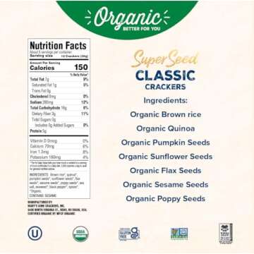 Mary's Gone Crackers Super Seed, Classic Crackers, 5.5 Ounce