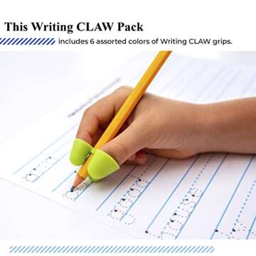 The Pencil Grip Writing CLAW for Pencils and Utensils, Small Size, 6 Count Assorted Colors (TPG-21106)