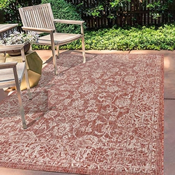 JONATHAN Y Tela Bohemian Textured Weave Floral Indoor/Outdoor Rug - 5 ft. x 8 ft.