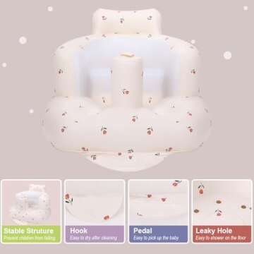 Inflatable Baby Chair, AirSwim Baby Inflatable Seat for Babies 3 Months and Up Summer Inflatable Bab...