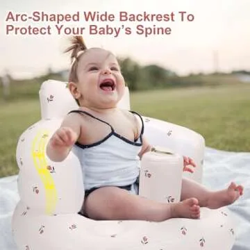 Inflatable Baby Chair, AirSwim Baby Inflatable Seat for Babies 3 Months and Up Summer Inflatable Baby Seat for Sitting Up, Blow Up Baby Floor Seat with Built in Air Pump, Tulip