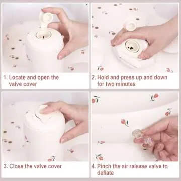 Inflatable Baby Chair, AirSwim Baby Inflatable Seat for Babies 3 Months and Up Summer Inflatable Baby Seat for Sitting Up, Blow Up Baby Floor Seat with Built in Air Pump, Tulip