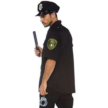 Leg Avenue mens Police Adult Sized Costumes, Black, Medium Large US