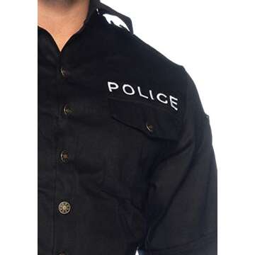 Leg Avenue mens Police Adult Sized Costumes, Black, Medium Large US