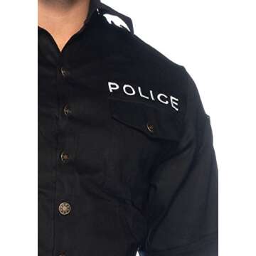 Leg Avenue mens Police Adult Sized Costumes, Black, Medium Large US