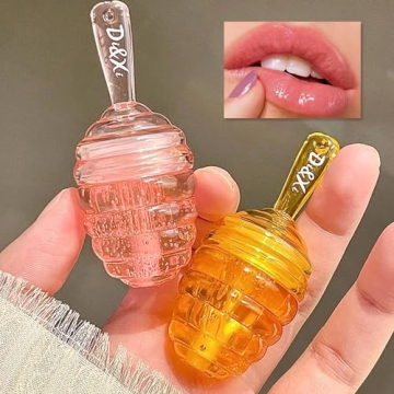 Hydrating Honey Lip Oil and Gloss Duo, Natural Lip Care, Long-lasting Hydration, 2 PCS