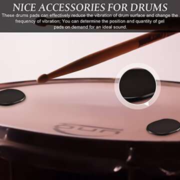 Boao 48 Drum Dampeners - Silicone Gel Mute Pads for Drummers