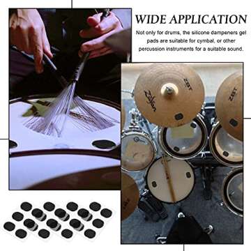 Boao 48 Drum Dampeners - Silicone Gel Mute Pads for Drummers