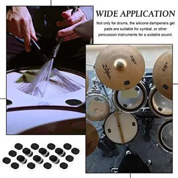 Boao 48 Drum Dampeners - Silicone Gel Mute Pads for Drummers
