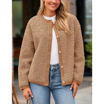 PRETTYGARDEN Women's Faux Fur Shearling Coat Fall Winter Jacket