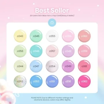 Beetles Gel Polish Set 20 Colors Spring Pastels and Glitters