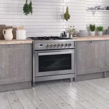 COSMO 36 in. Stellar Collection 3.8 cu. ft. Dual Fuel Range, 5 Sealed Burners, 8 Function Convection...