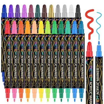Betem Dual Tip Acrylic Paint Pens for Creative Projects