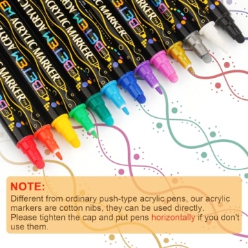 Betem Dual Tip Acrylic Paint Pens for Creative Projects